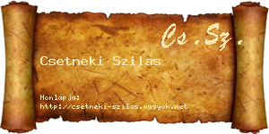 Csetneki Szilas névjegykártya